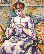 Lucie Cousturier Woman Crocheting Sweden oil painting reproduction